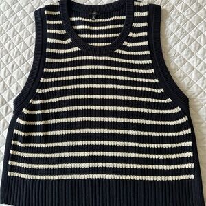 TALBOTS Navy and White Striped Women's Sweater Tank
